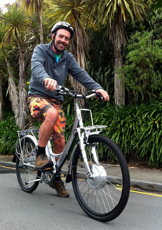 Andy on an Electric Bike Hub bike